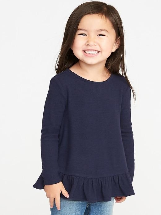 Cozy Ruffle-hem A-line Sweater