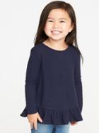 Cozy Ruffle-hem A-line Sweater