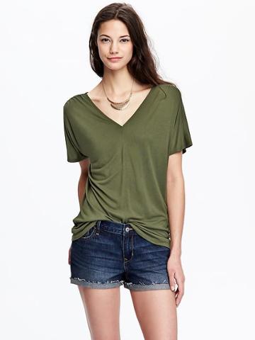 Old Navy Womens Dolman Sleeve V Neck Tops Size L Tall - Into The Woods