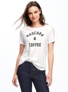Old Navy Relaxed Graphic Crew Neck Tee For Women - Bright White 2