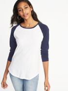 Old Navy Womens Relaxed Raglan-sleeve Tee For Women Lost At Sea Navy Size Xl