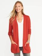 Old Navy Open Front Long Line Cardi For Women - Deep Rose