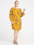 Old Navy Womens Floral Bow-cuff Plus-size Shift Dress Yellow Floral Size 3x