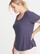 Semi-fitted Plus-size Mesh-back Performance Tee