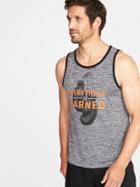 Old Navy Mens Go-dry Cool Graphic Performance Tank For Men Chrome Gray Size S