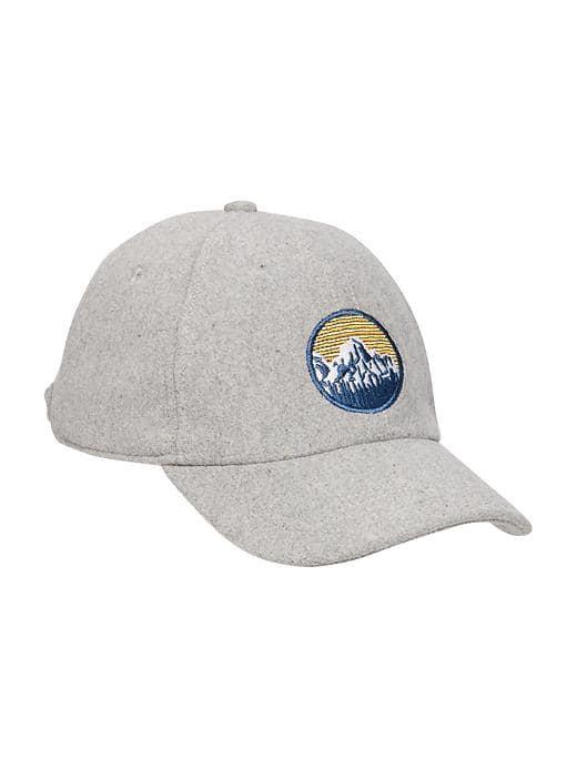 Old Navy Graphic Wool Blend Baseball Cap For Men - Light Heather Gray