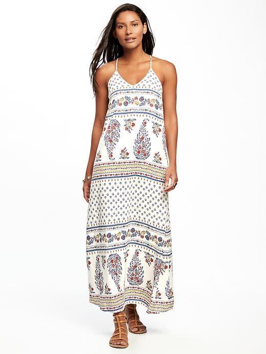 Old Navy Sleeveless V Neck Maxi Dress For Women - White