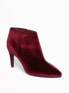 Old Navy Womens Velvet Stiletto Ankle Boots For Women Lite Burgundy Size 9