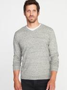 Old Navy Mens V-neck Sweater For Men Light Gray Heather Size Xs