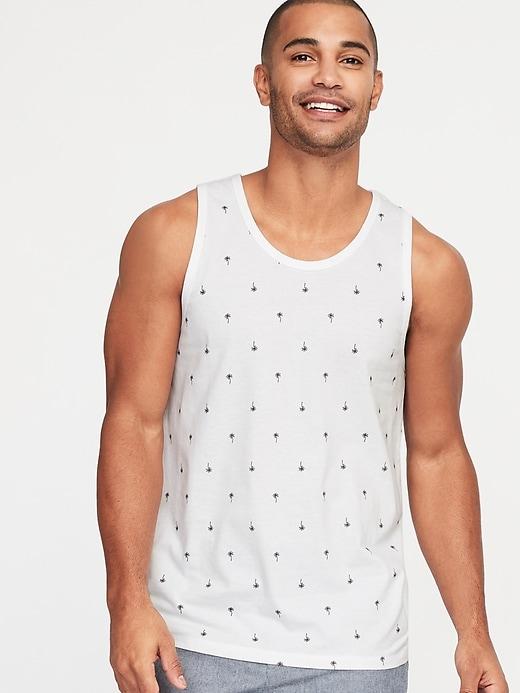 Soft-washed Printed Tank For Men