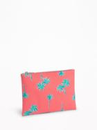 Old Navy Womens Printed Canvas Cosmetics Bag For Women Coral Pink Size One Size