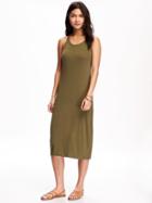 Old Navy Ribbed Midi Dress For Women - Olive