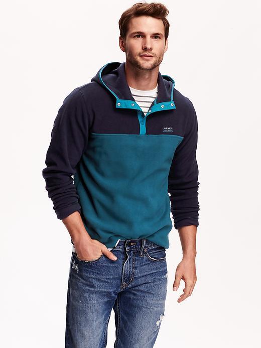 Old Navy Mens Mockneck Color Block Hoodie Size Xxl Big - Show And Teal