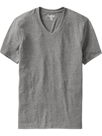 Old Navy Mens V Neck Jersey Tees - Light Gray