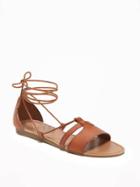 Old Navy Lace Up Sandals For Women - New Cognac