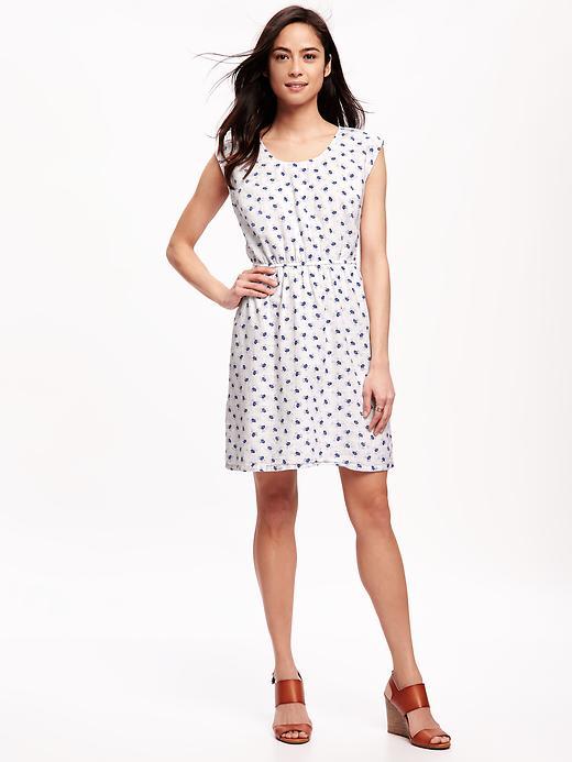 Old Navy Floral Windowpane Gauze Dress For Women - Blue Floral