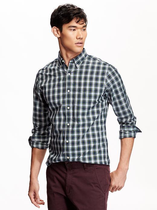Old Navy Mens Tartan Slim Fit Poplin Shirt Size Xxl Big - Creme De La Creme