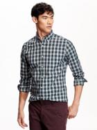 Old Navy Mens Tartan Slim Fit Poplin Shirt Size Xxl Big - Creme De La Creme