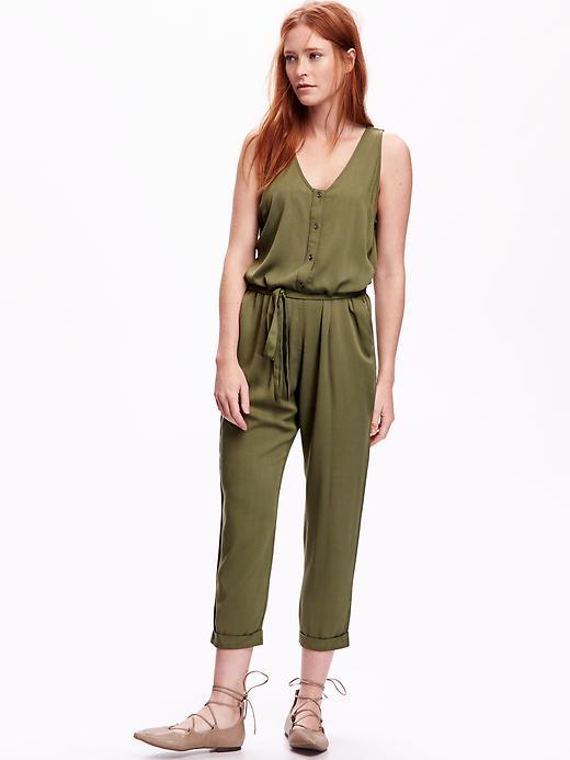 Old Navy Sleeveless Button Front Jumpsuit - In The Weeds