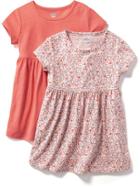 Old Navy Jersey Fit & Flare Dress 2 Pack - Bright Coral