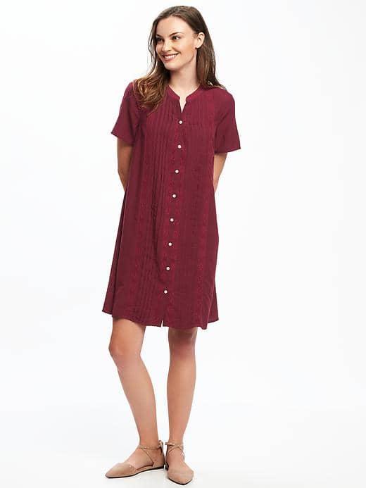 Old Navy Pintuck Lace Trim Swing Dress For Women - Berries Galore