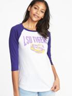 Old Navy Womens College-team 3/4-length Raglan Tee For Women Lsu Size Xs