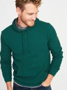 Old Navy Mens Chunky Thermal-knit Pullover Hoodie For Men Botanical Green Size L