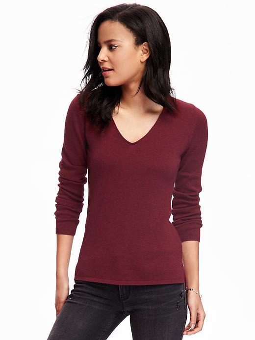 Old Navy Classic V Neck Pullover For Women - Borscht