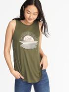 Old Navy Womens High-neck Graphic Swing Tank For Women Love Size L