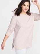 French Terry Plus-size Boyfriend Tunic Sweatshirt