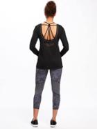 Old Navy Go Dry Ultra Light Scoop Back Tee For Women - Blackjack