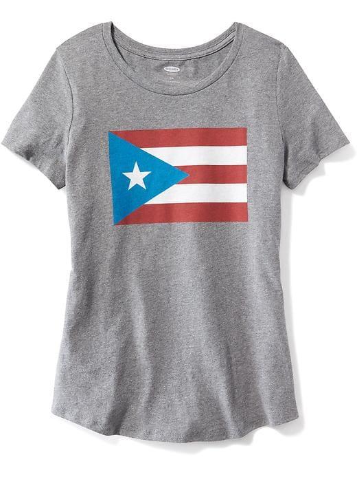 Old Navy Puerto Rico Graphic Tee For Women - Dark Heather Gray