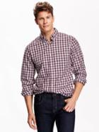 Old Navy Mens Classic Regular Fit Shirt Size Xxl Big - Red Wine Vinegar