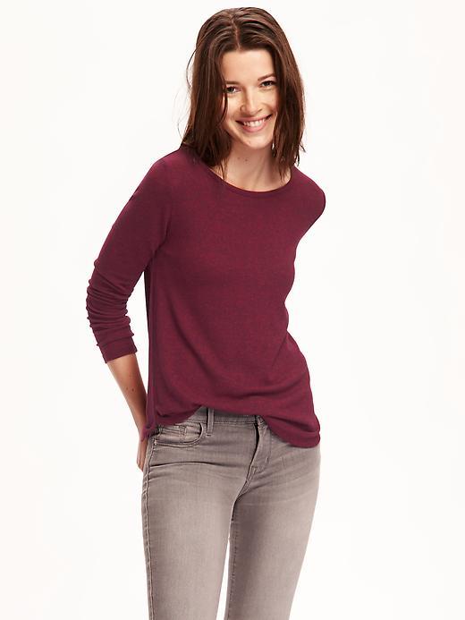 Old Navy Relaxed Brushed Jersey Tee For Women - Cranberry Cocktail