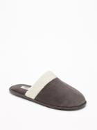 Old Navy Mens Sherpa-trim Terry Slippers For Men Steel Gray Size L