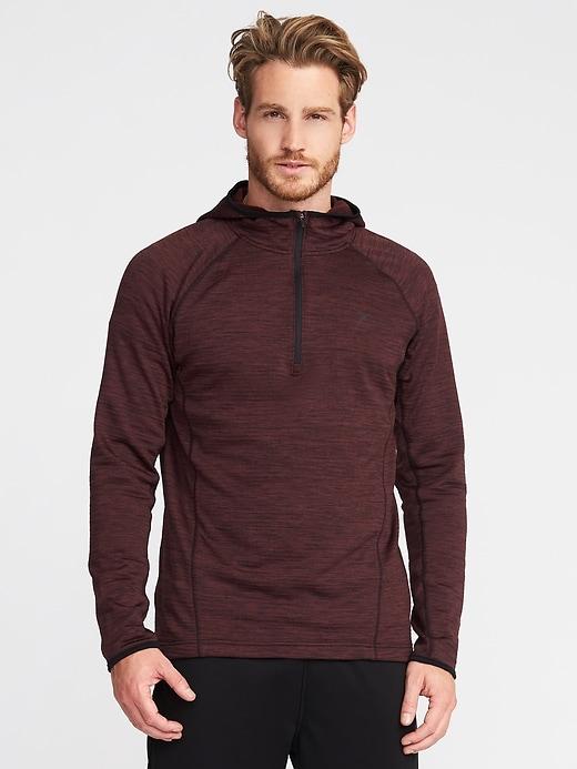 Old Navy Go Warm Textured Fleece 1/2 Zip Hoodie For Men - Wine Tasting