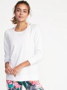 Old Navy Womens Relaxed French-terry Keyhole-back Sweatshirt For Women Bright White Size Xs