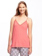 Old Navy Relaxed Lace Trim Sleep Cami For Women - Coral Tropics