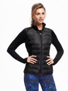 Old Navy Semi Fitted Quilted Performance Vest For Women - Black