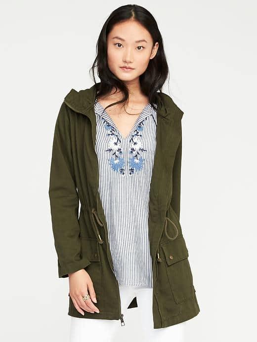 Old Navy Hooded Twill Utility Field Jacket For Women - Far Away Land