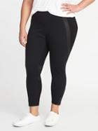 Old Navy Womens High-rise Ankle-zip Plus-size 7/8-length Street Leggings Black Size 2x