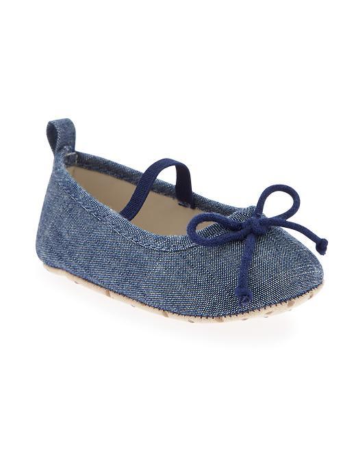 Old Navy Chambray Bowtie Ballet Flats - Chambray Blue