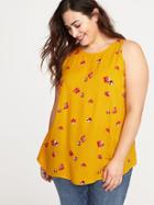 Old Navy Womens Plus-size High-neck Trapeze Tank Yellow Floral Size 2x