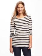 Old Navy Relaxed Mariner Stripe Tee For Women - White Stripe