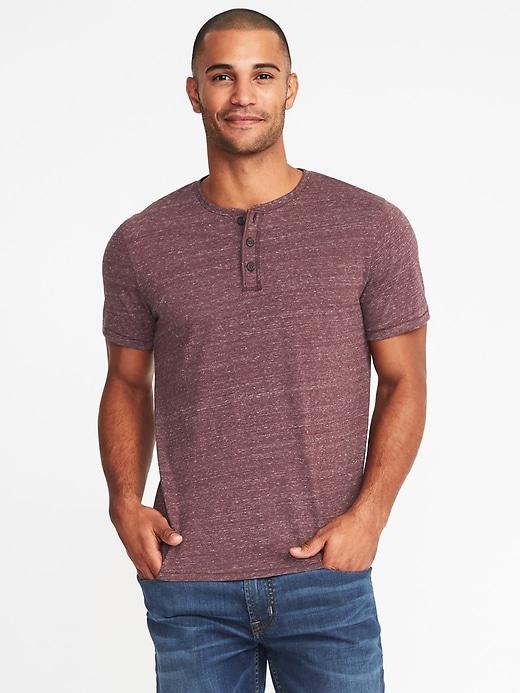 Old Navy Mens Soft-washed Slub-knit Henley For Men A Plum Job Size M