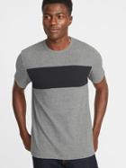 Old Navy Mens Plush-knit Pieced Chest-block Tee For Men Heather Gray Size Xl
