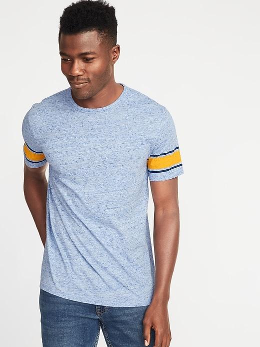 Old Navy Mens Soft-washed Football-style Tee For Men Heather Light Blue Size Xs