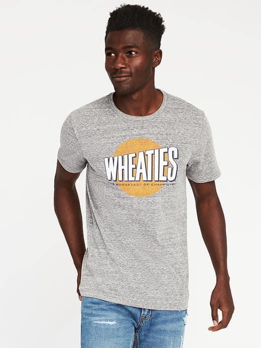 Old Navy Wheaties Graphic Tee For Men - Heather Gray