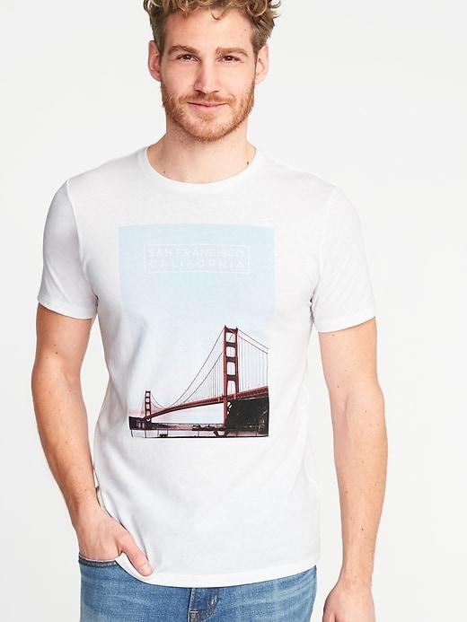 Old Navy Mens San Francisco-graphic Tee For Men Golden Gate Bridge Size Xl