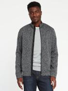 Old Navy Full Zip Sweater Fleece Jacket For Men - Black Heather